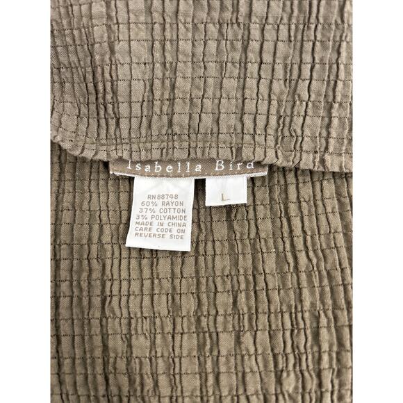 Isabella Bird Vintage Y2K Olive Green Crinkle Maxi 
Dress Women’s Size L - Picture 3 of 5